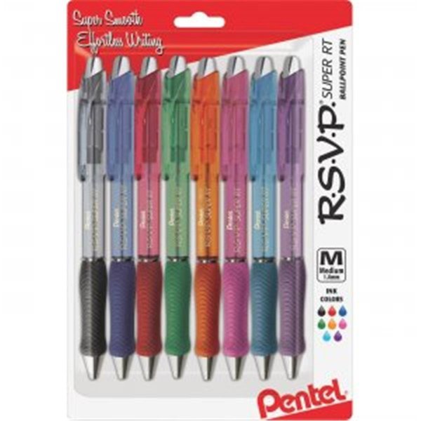 Inkinjection of America  Super TR Retractable Ballpoint Pen; Assorted, 8PK IN812704